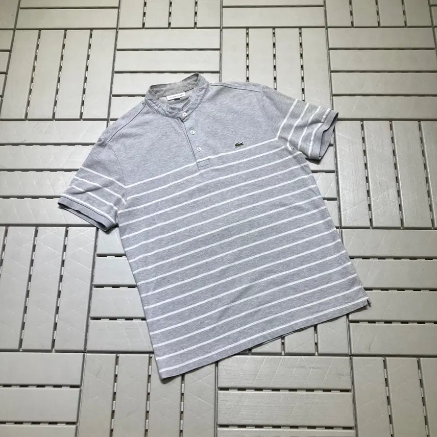 [BUNJANG] Lacoste Striped Henley T-Shirt / [100]라코스테 스트라이프 헨리넥 반팔 0641