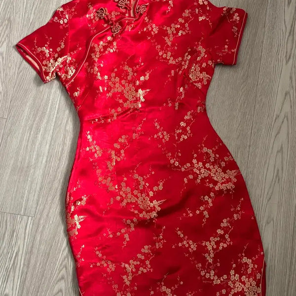 [BUNJANG] Red Cheongsam Cosplay Outfit (Size S) / S 레드 치파오 판매 / 코스프레 졸사 컨촬 의상