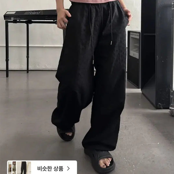 [BUNJANG] Flower Punching Cotton Pants Black / 플라워 펀칭 코튼팬츠 블랙