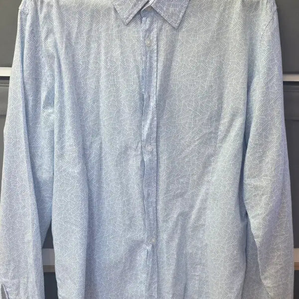 [BUNJANG] BOSS Men's Sky Blue Pattern Shirt / BOSS 남성 셔츠 하늘색 패턴