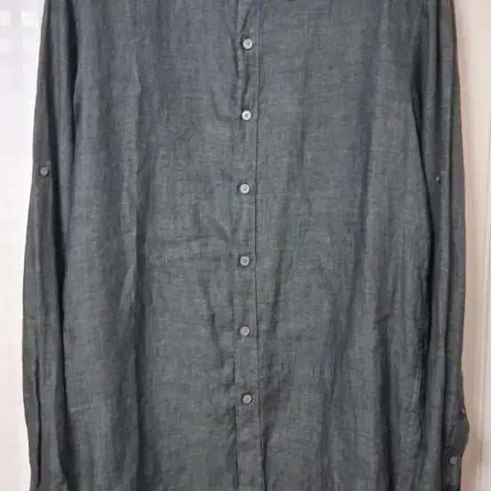 [BUNJANG] JILLSTUART New York Dark Khaki/Olive Green 100% Linen Shirt (Size 105) / 질스튜어트 뉴욕   다크 카키 / 올리브 그린 셔츠  105
