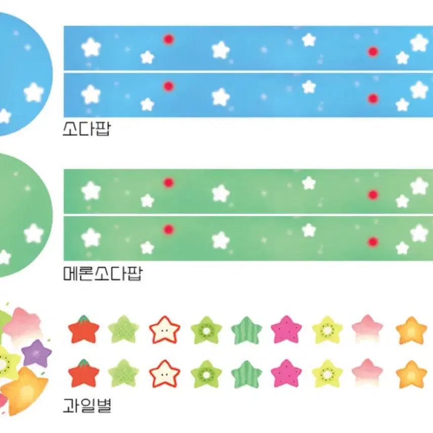 [BUNJANG] 3-Set Cat Cafe Soda/Fruit Washi Tape / [3종set]고양이다방 소다/과일 마테