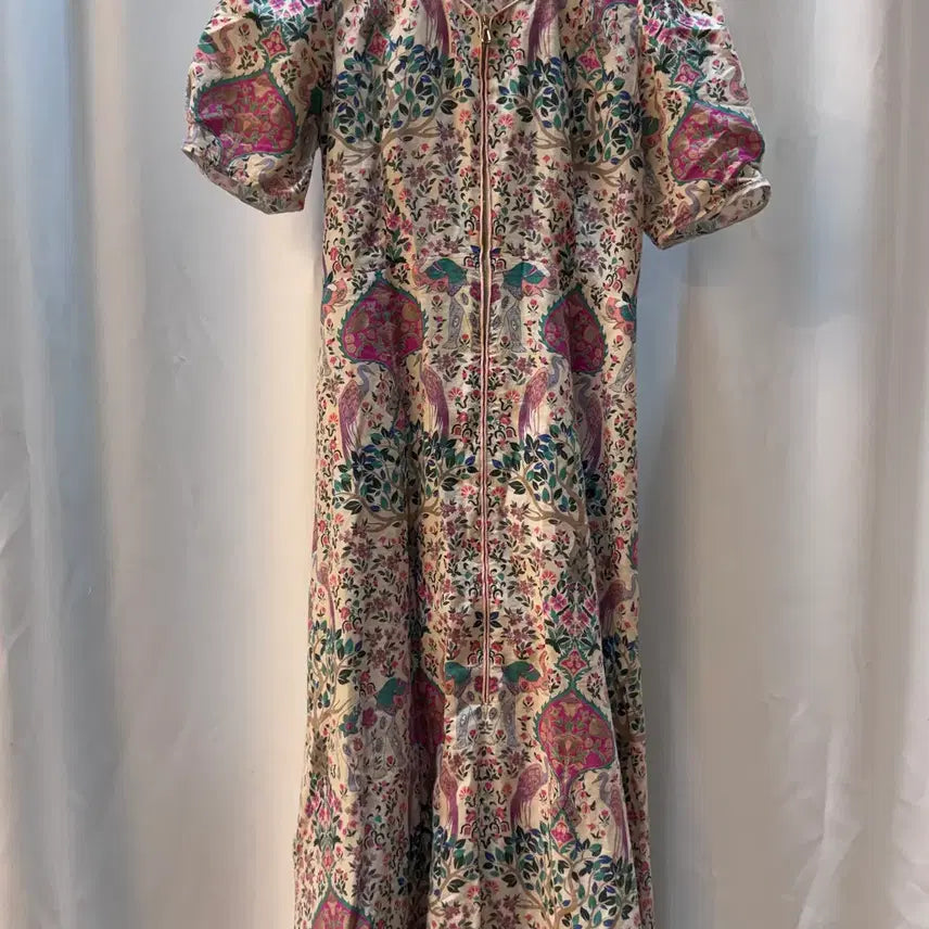 [BUNJANG] Sandro Paris Floral Bird Print Long Dress / 산드로(Sandro Paris) 플로럴 버드 프린트 롱 원피스 A353