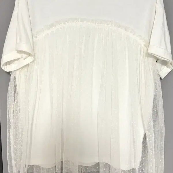 [BUNJANG] Vintage Chiffon Layered Short Sleeve T-Shirt / 빈티지 쉬폰 레이어드 반팔 티셔츠
