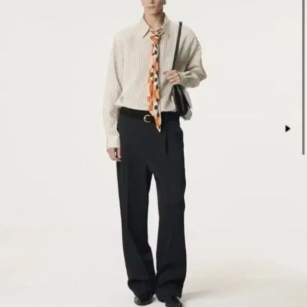 [BUNJANG] RECTO Rhea Stripe Shirt Pale Beige / 렉토 레아 스트라이프셔츠 페일베이지 s