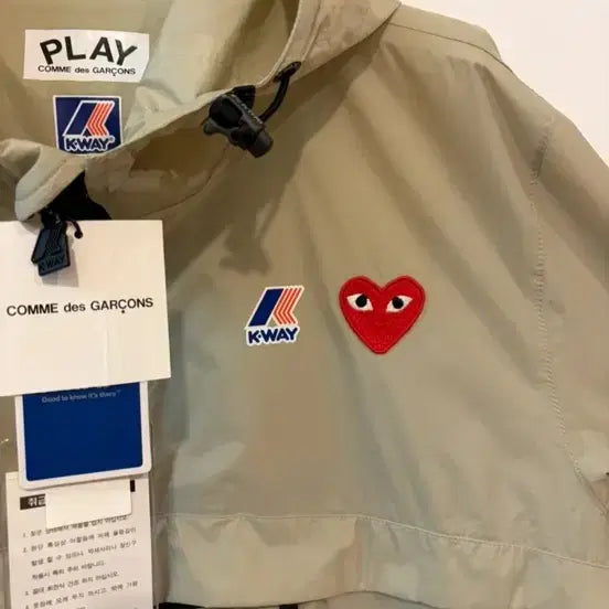 [BUNJANG] Comme des Garçons x K-Way Collaboration Anorak (Beige) / 꼼데 kway콜라보 아노락