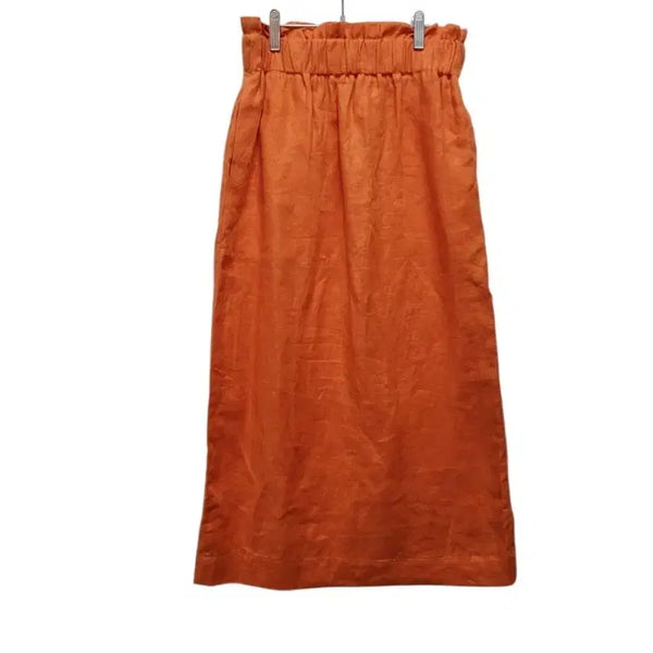 [BUNJANG] Premium Brand 100% Linen Orange Long Skirt / 고급브랜드 린넨100퍼 오렌지컬러 롱스커트  봄여름 의류