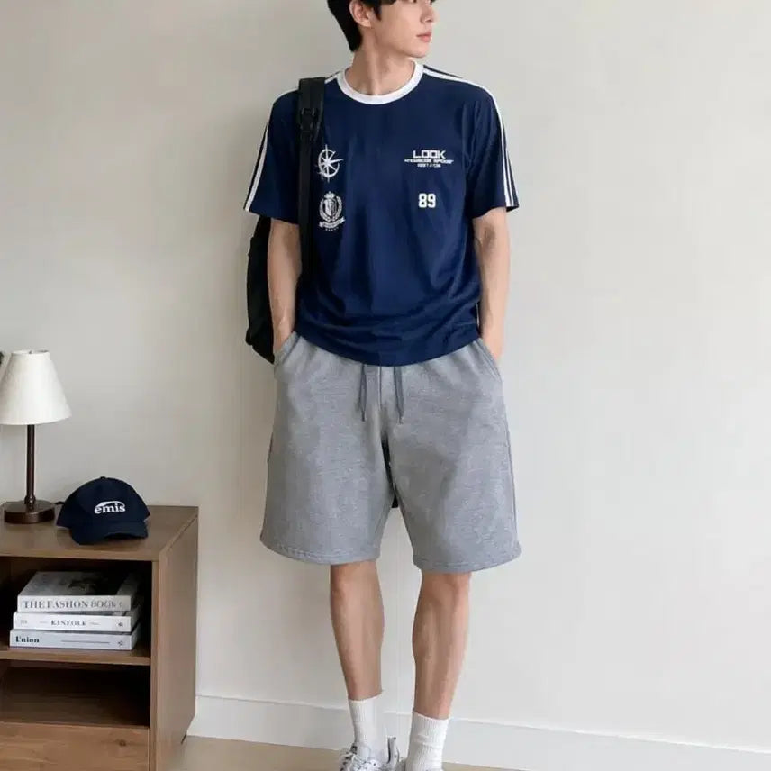 [BUNJANG] Unisex Navy Short Sleeve T-Shirt XL / 남녀공용 네이비 반팔티 XL(새상품)