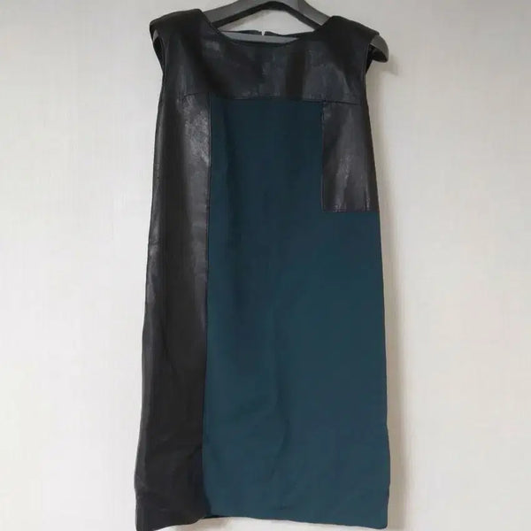 [BUNJANG] VOV Lambskin Sleeveless Dress Acetate / VOV 양가죽 민소매 원피스 66 아세테이트