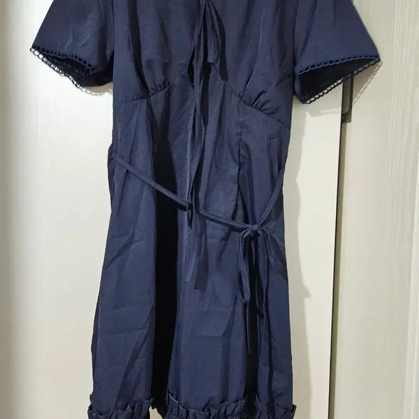 [BUNJANG] Navy Shirring Mini Dress - Size 55 / 55 M 네이비 셔링 미니 원피스