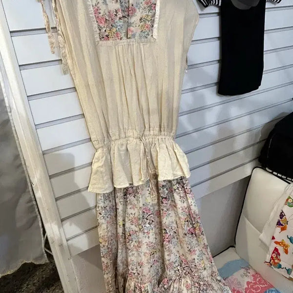 [BUNJANG] Ivory Flower Pattern Long Dress / 플라워 패턴 롱 원피스 아이보리 홍콩수입