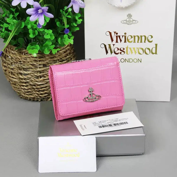 [BUNJANG] Vivienne Westwood Piccola Pelletteria Croco Embossed Leather Small Frame Wallet Pink / 비비안 웨스트우드 피콜라 펠레테리아 크로코 엠보 레더 스몰 프레임 반지갑 핑크