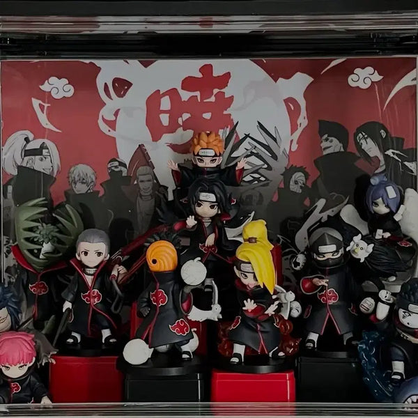 [BUNJANG] Popmart Naruto Akatsuki Figure Full Set with Display Case / 장식장 포함, 택포 23.5) 팝마트 나루토 아카츠키 피규어 풀세트
