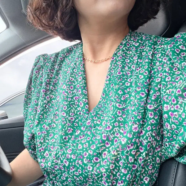 [BUNJANG] Green Floral Print Dress / 초록색 꽃무늬 원피스