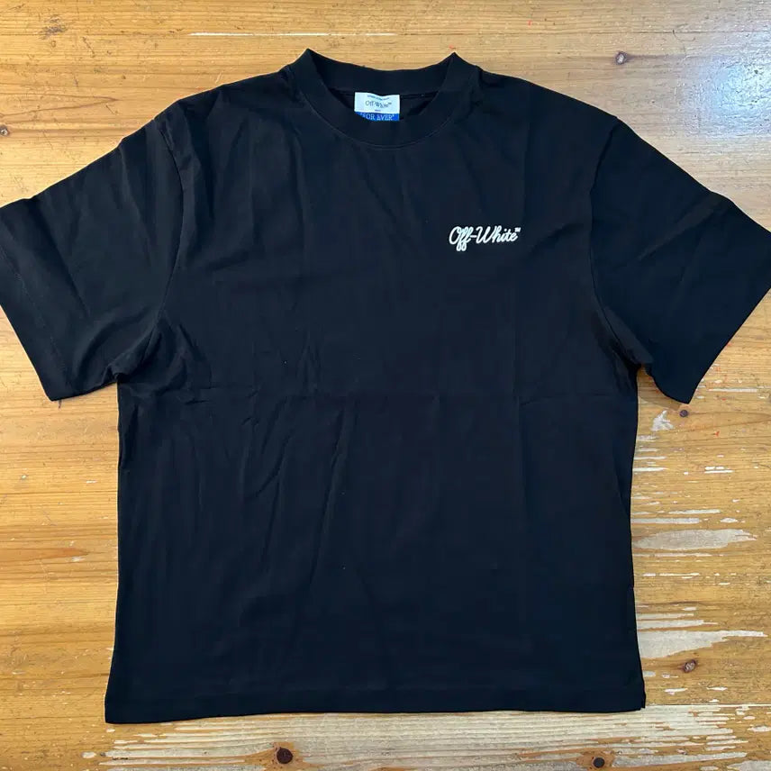[BUNJANG] Off-White c/o Virgil Abloh Script Logo Skate T-Shirt / 오프화이트 c/o 버질 아블로 스크립트 로고 스케이트 반팔 티셔츠