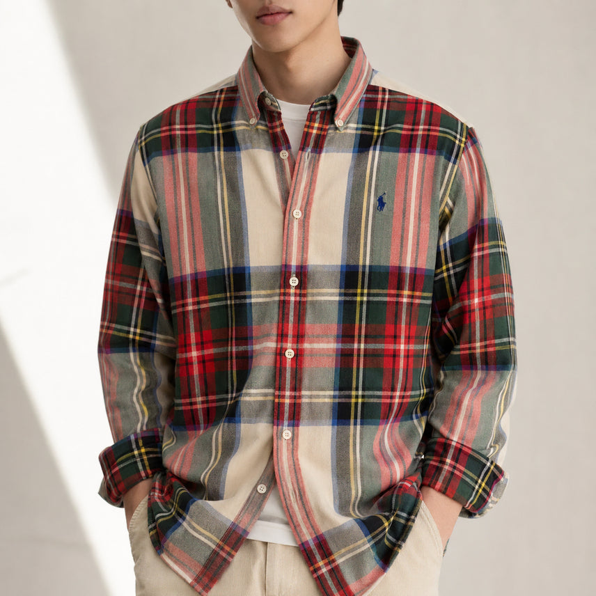 [BUNJANG] Polo Ralph Lauren Multi Tartan Check Shirt L (USA Made) / [정품/USA산] 폴로 랄프로렌 멀티 타탄 체크 셔츠 L 105~110