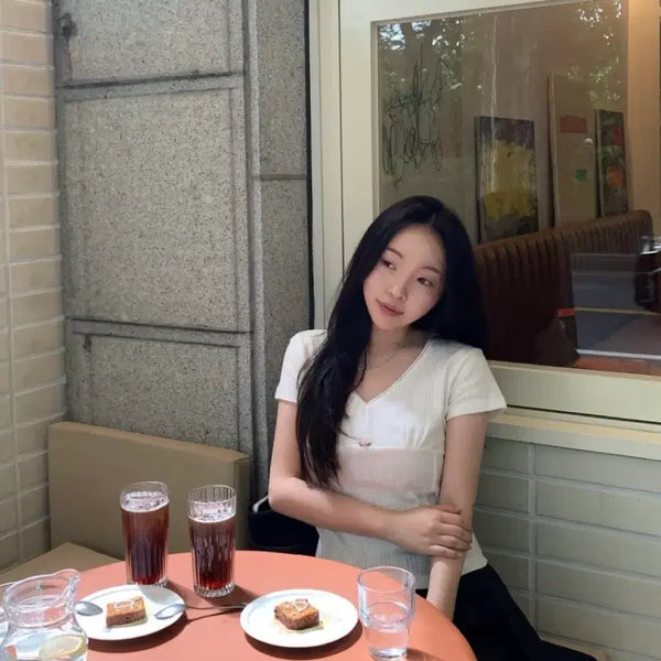[BUNJANG] Ouris Rosy Eyelet T-shirt / 새상품) 아워리스 로지 아일렛 티셔츠 반팔티