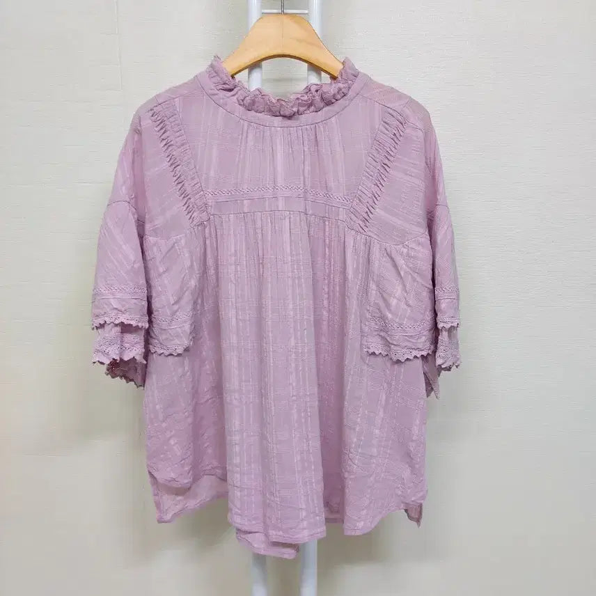[BUNJANG] Ozsecon Purple Frill Blouse / 오즈세컨 퍼플 프릴블라우스 66