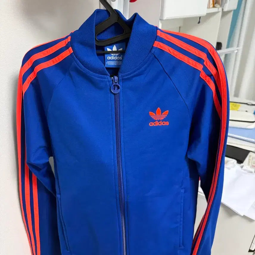 [BUNJANG] Adidas Track Top Blue Orange Three Stripes / 아디다스 트랙탑 블루 오렌지 삼선