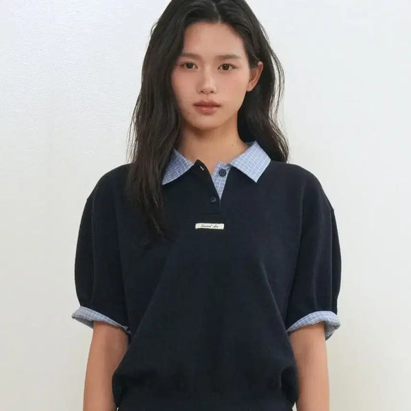 [BUNJANG] General Idea Short Sleeve Pique Knit Polo / 제너럴 아이디어 반팔 카라 피케 니트