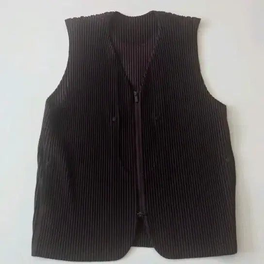 [BUNJANG] Homme Plissé Issey Miyake Zip-Up Vest Burgundy Size 4 / [4] 옴므플리세 집업 베스트 버건디