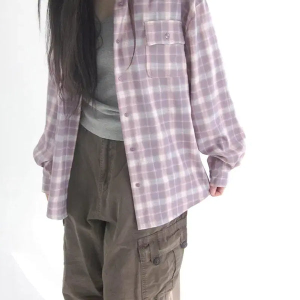 [BUNJANG] HEEPYDEEPY Loose Plaid Check Shirt / 히피디피 루즈 플레이드 체크 셔츠