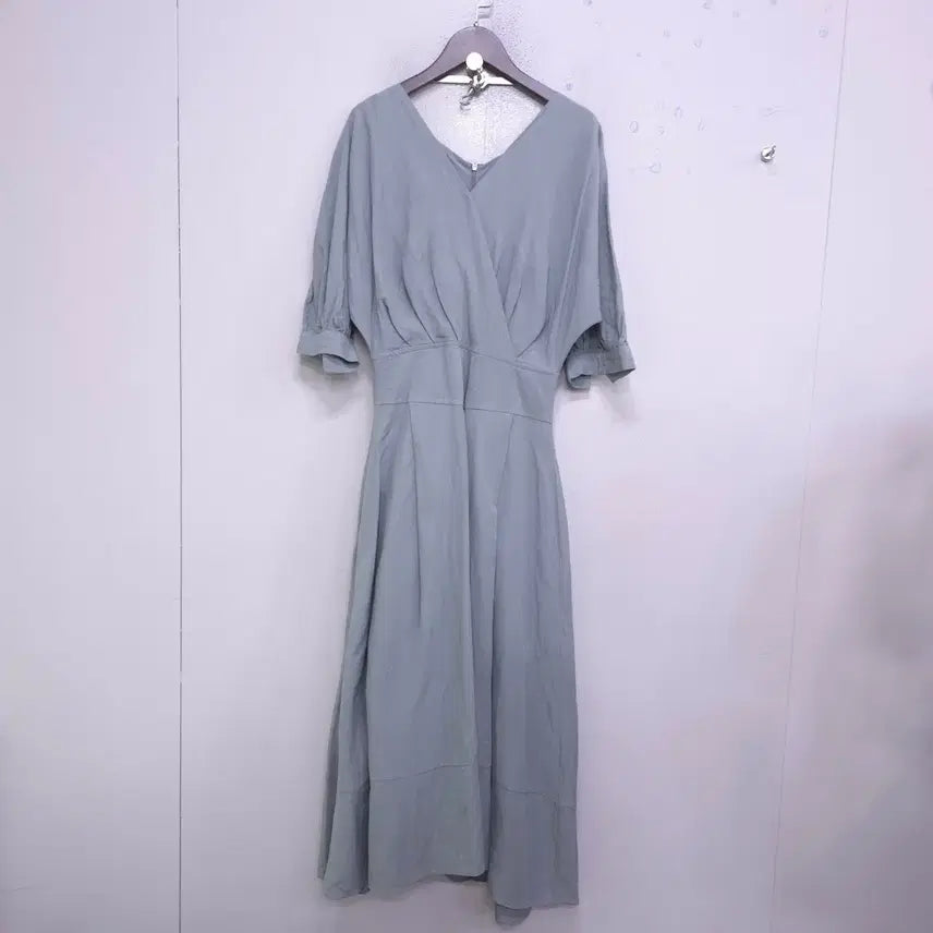 [BUNJANG] Nymph Women's V-Neck Linen Blend Long Dress / 님프) 여성 브이넥 린넨 혼방 롱원피스 -55