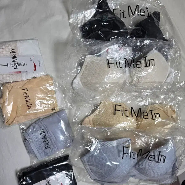[BUNJANG] Fit Me In Lingerie Set (Bra/Panty) 4-Piece / 핏미인 속옷 세트 (브라/팬티) 4종