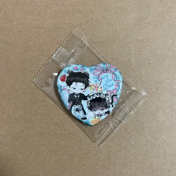 [BUNJANG] Rebom Salon de Bomb 'Monday's Savior' Heart Can Badge Bundle Set / 레봄 살롱드르봉 월요일의구원자 월구 하트 캔뱃지