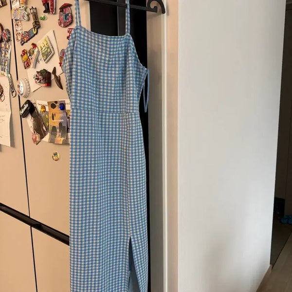 [BUNJANG] Zara Blue Check Midi Dress (M) / 자라 원피스 m