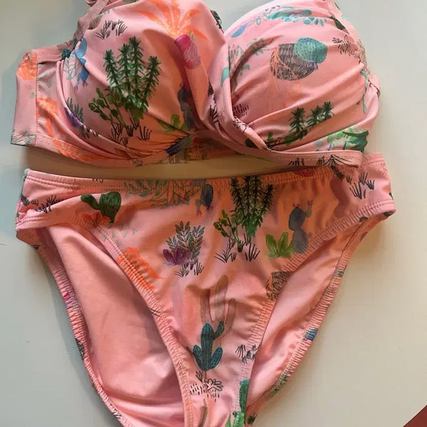 [BUNJANG] Renoma Pink Cactus Pattern Bikini Set - Size 85 / 최종가*레노마 핑크 선인장 패턴 비키니 (사이즈 85)