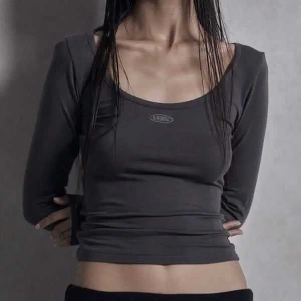 [BUNJANG] Bohemian Seoul Deep V-Neck Long Sleeve (Deep Khaki) / 보헤미안서울 보헴서 딥유넥 롱슬리브 (딥카키)