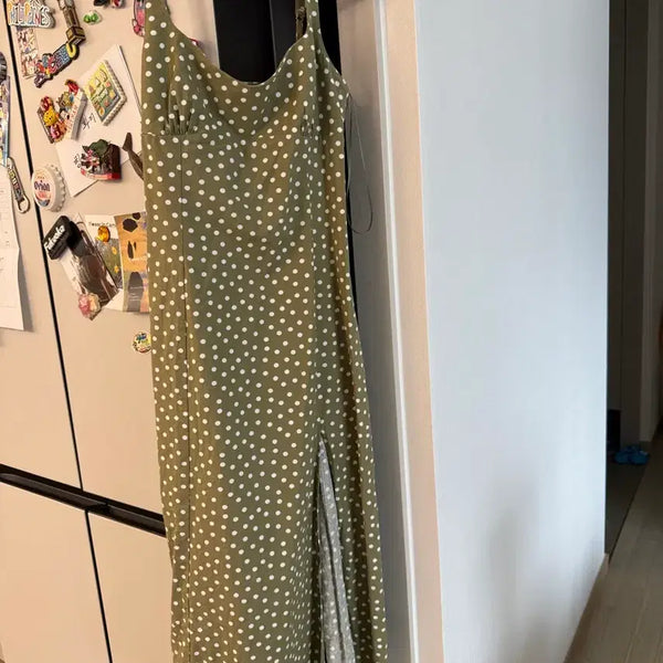 [BUNJANG] Zara Khaki Polka Dot Dress / 자라 카키색 도트 원피스s