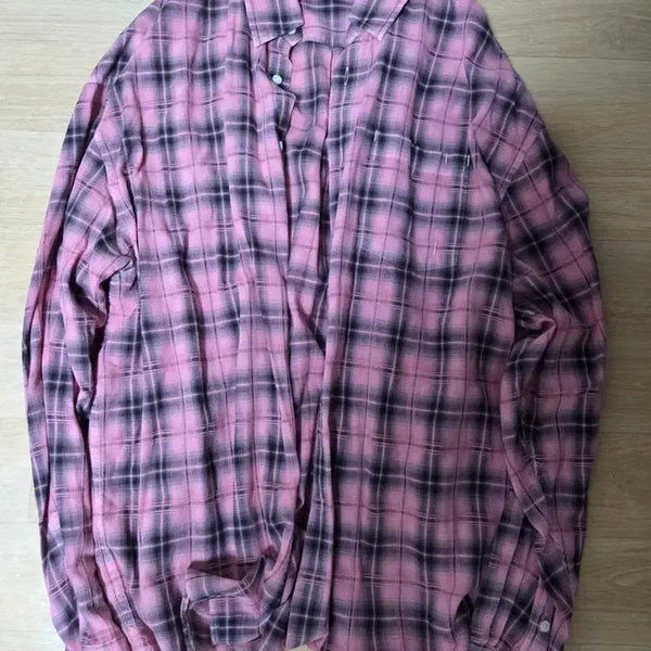 [BUNJANG] Branded Dyed Pink Check Shirt L / 브랜디드  체크셔츠 다이드 핑크 L