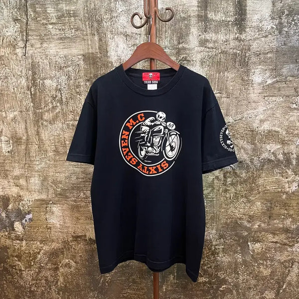 [BUNJANG] Cream Soda Skull Rider T-Shirt / 크림소다 cream soda 스컬 라이더 반팔 티셔츠 로카빌리 빈티지
