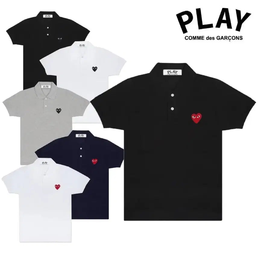 [BUNJANG] Comme des Garçons PLAY Red Heart Logo Cotton Polo Shirt (Unisex) / 정품/새상품) 꼼데가르송 레드와펜 PK 카라티 남녀공용