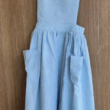 [BUNJANG] Mimi Boutique Blue Floral Embroidered Long Dress / 미미부티크 원피스