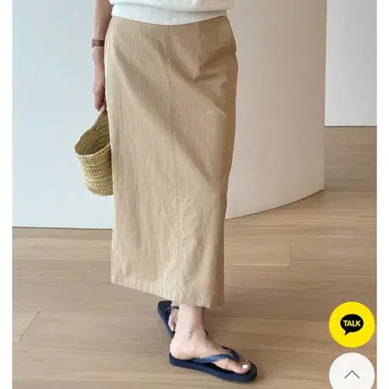 [BUNJANG] DEGREES Linen Cotton Skirt Beige S / 디그리스 라인 린넨코튼 스커트(MADE)베이지 S