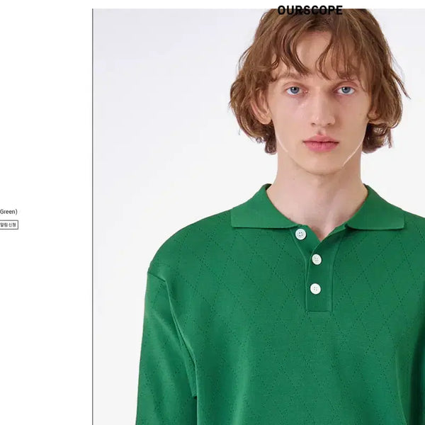 [BUNJANG] Ourscope Green Collar T-shirt / [새상품 택 포장o] ourscope 그린 카라티