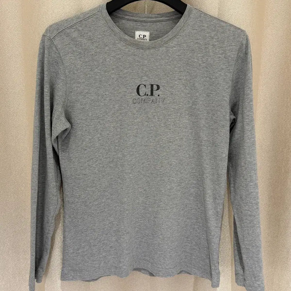 [BUNJANG] C.P. Company Center Logo Long Sleeve T-Shirt Mélange Grey M / (M) C.P. 컴퍼니 센터 로고 롱슬리브 티셔츠 멜란지 그레이