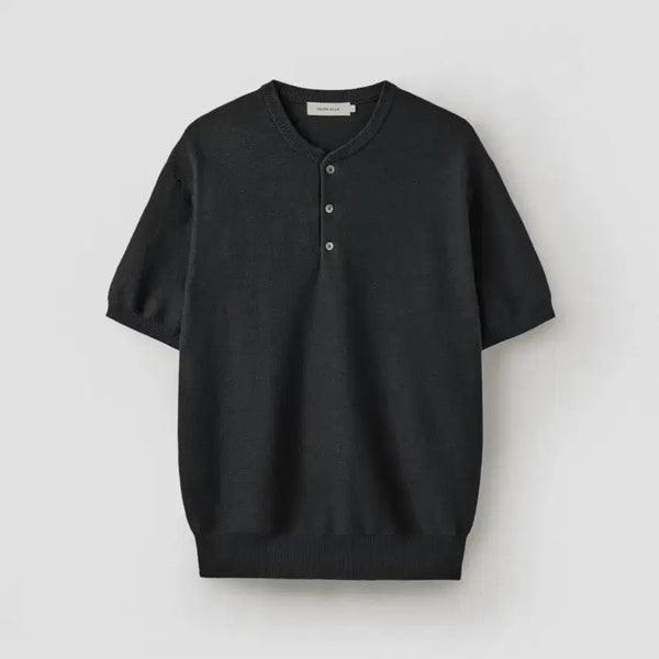 [BUNJANG] Unionblue Hard Twist Henley-Neck Knit Graphite / (L) 유니온블루 하드트위스트 헨리넥 니트 그라파이트