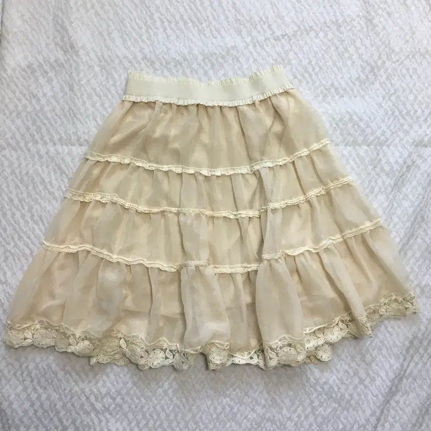 [BUNJANG] Vintage Tiered Skirt Mori Girl Style / 빈티지 캉캉 스커트 캉캉치마 모리걸모리룩몽글모리노가토