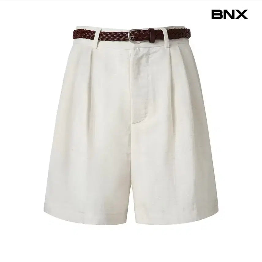 [BUNJANG] BNX Women's Belted Suit Shorts (Oatmeal) / BNX 여성 정장 반바지M 벨트 포함 (오트밀)