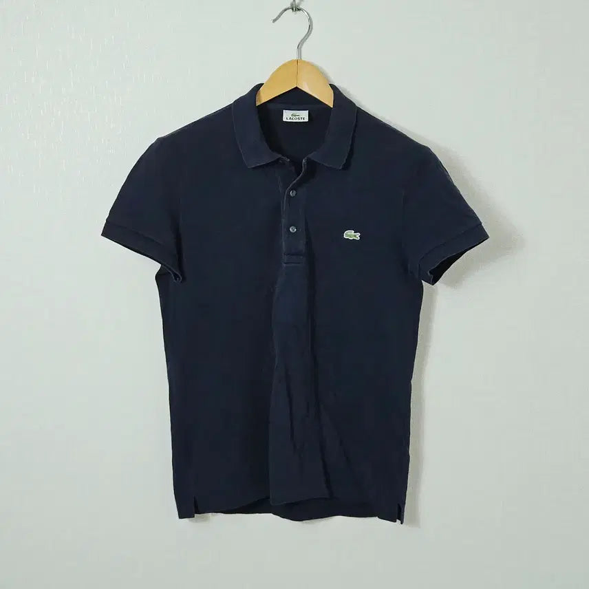 [BUNJANG] Lacoste Women's Navy Short Sleeve Polo Shirt / 라코스테 반팔 폴로 카라티 피케티 네이비 여성 90