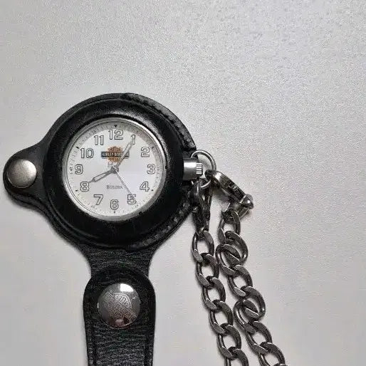 [BUNJANG] Harley-Davidson Leather Chain Pocket Watch / 할리데이비슨 가죽 체인 시계