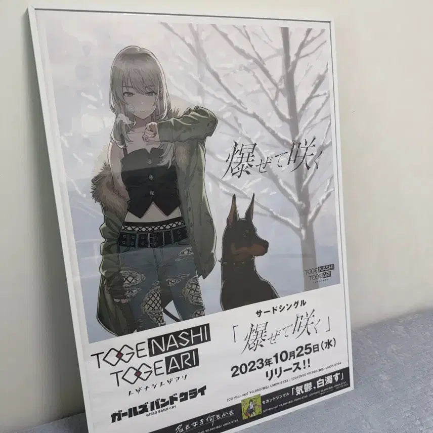[BUNJANG] Bocchi the Rock! Kawaragi Momoka Hajite Saku B2 Poster with Frame / 걸즈 밴드 크라이 카와라기 모모카 하제테 사쿠 B2 포스터 액자