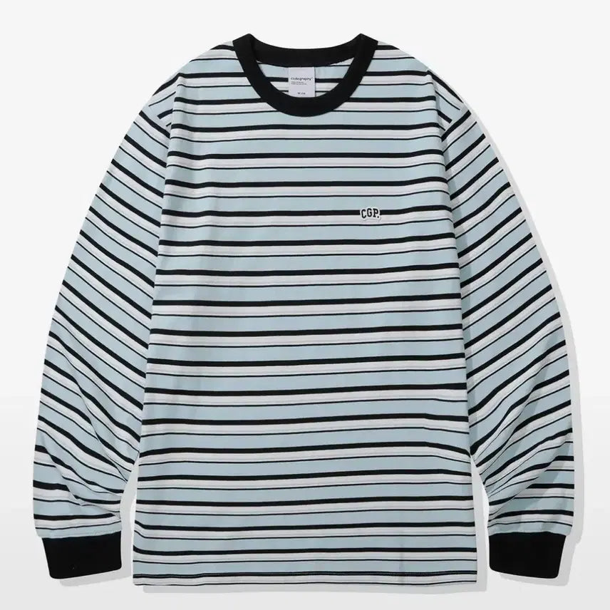[BUNJANG] Code Graphy Multi Stripe Long Sleeve Sky Blue M / 코드그라피 멀티 스트라이프 롱슬리브ㅣ스카이블루ㅣM
