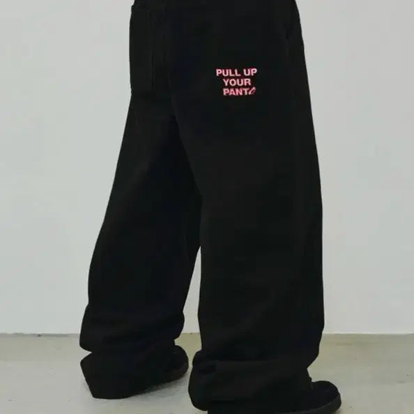 [BUNJANG] RYU JEONG RAN X SKELEYWACK PULL UP Straight Cotton Pants XL / XL [류정란 X 스켈리웩]PULL UP 스트레이트 코튼 팬츠 블