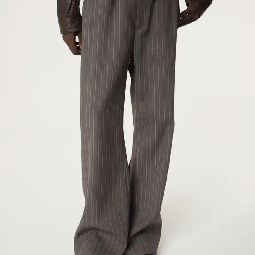 [BUNJANG] Recto Vintage Stripe Flare Pants Sepia Grey / 렉토 빈티지 스트라이프 플레어 팬츠 세피아 그레이