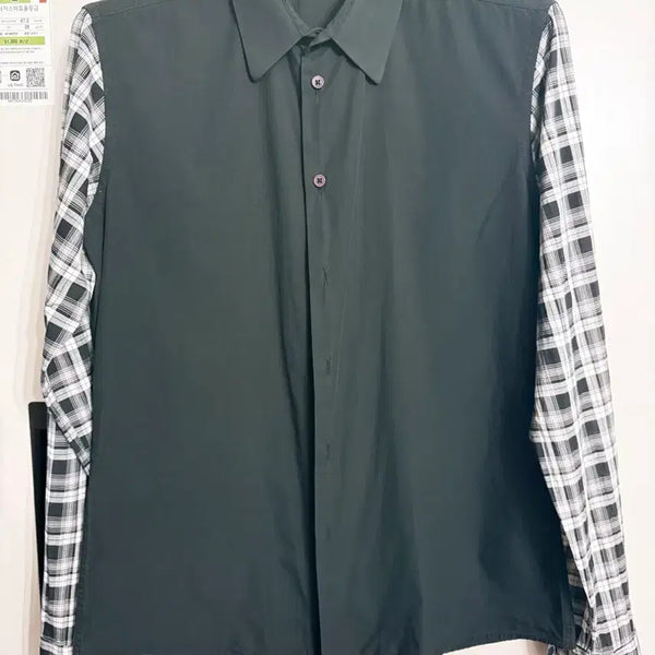 [BUNJANG] Arena Homme Black White Check Pattern Shirt Size 50 (Korean 95-Slim 100) / 아레나옴므 블랙 화이트 체크 패턴 셔츠 50 ( 95 )